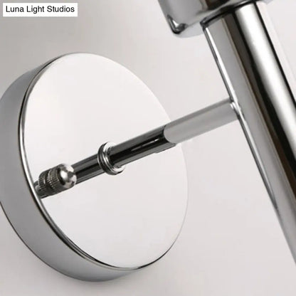 DecorBites™ DecorBites™ Modern Chrome Cylinder Wall Light with Clear Glass and Inner White Shade