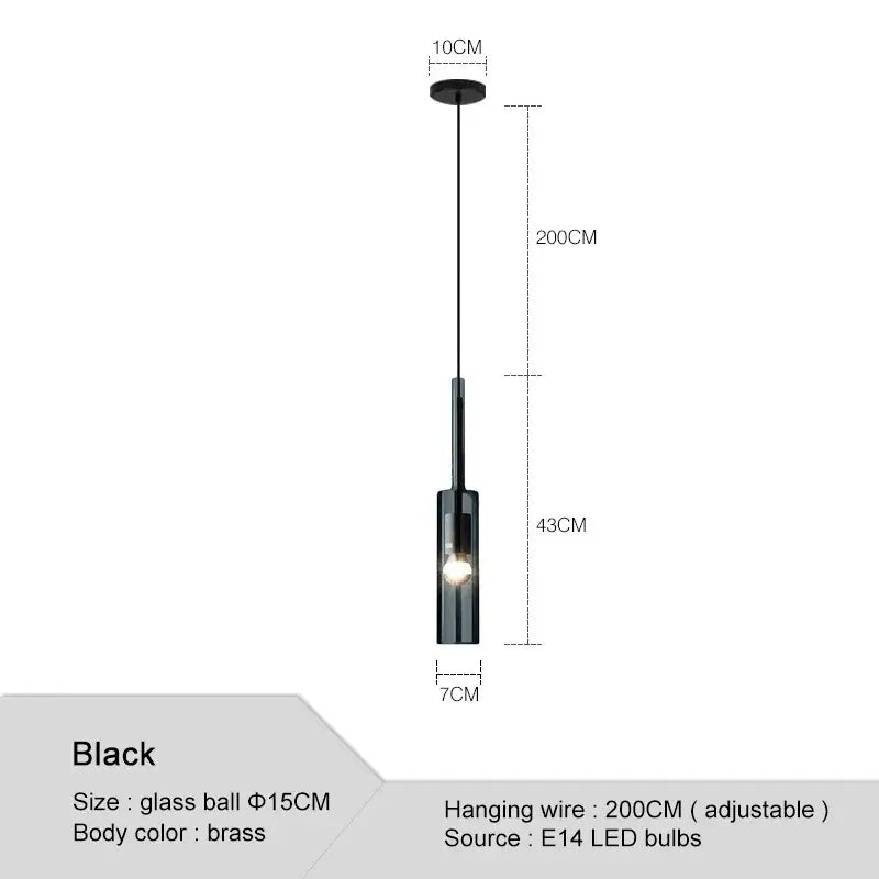 Black glass pendant light with brass body and adjustable 200cm wire for modern decorbites glass chandeliers ambient lighting