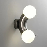 Modern chrome designer grape wall sconce with two frosted glass bulbs for bedroom decorbites designer grape lighting