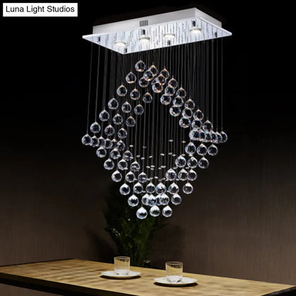 DecorBites™ DecorBites™ Modern Chrome Diamond Flush Ceiling Light Crystal Orb LED Flush Mount Lamp for Dining Room