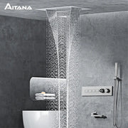 Aitana brand ceiling-mounted rain shower head with sleek modern design chrome finish for digital rainfall shower system