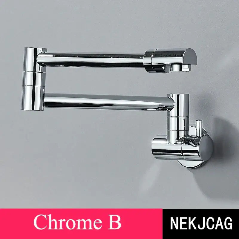 Modern chrome double joint pot filler faucet with articulated extendable arms for kitchen wall mount use