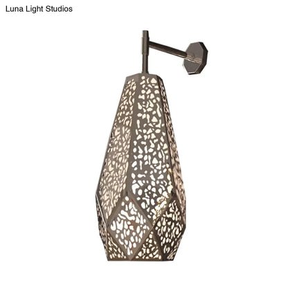 DecorBites™ DecorBites™ Modern Chrome Finish Diamond Wall Sconce: 1-Head Stainless Steel Wall Mount Light with Hollow Out Design