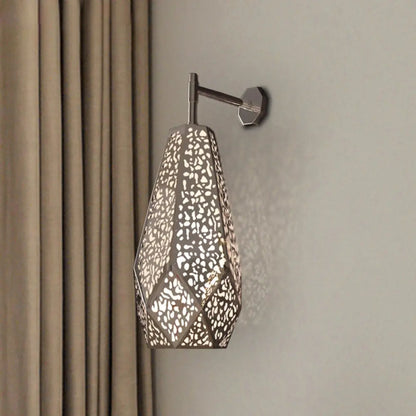 DecorBites™ DecorBites™ Modern Chrome Finish Diamond Wall Sconce: 1-Head Stainless Steel Wall Mount Light with Hollow Out Design