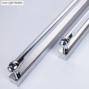 Modern chrome finish led vanity lamp bathroom light mirror handle with chrome finished rectangular glass door handle and polished end caps