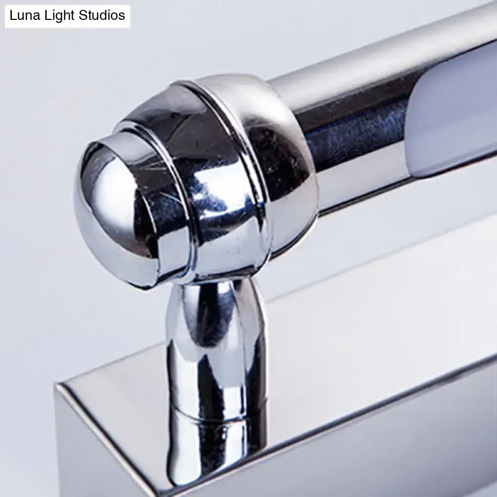 Modern chrome finish led vanity lamp bathroom light with white color temperature and chrome finish grab bar handle