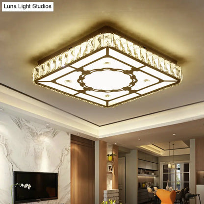 DecorBites™ DecorBites™ Modern Chrome Flush Mount Ceiling Light with Crystal LED & Artistic Heart Design