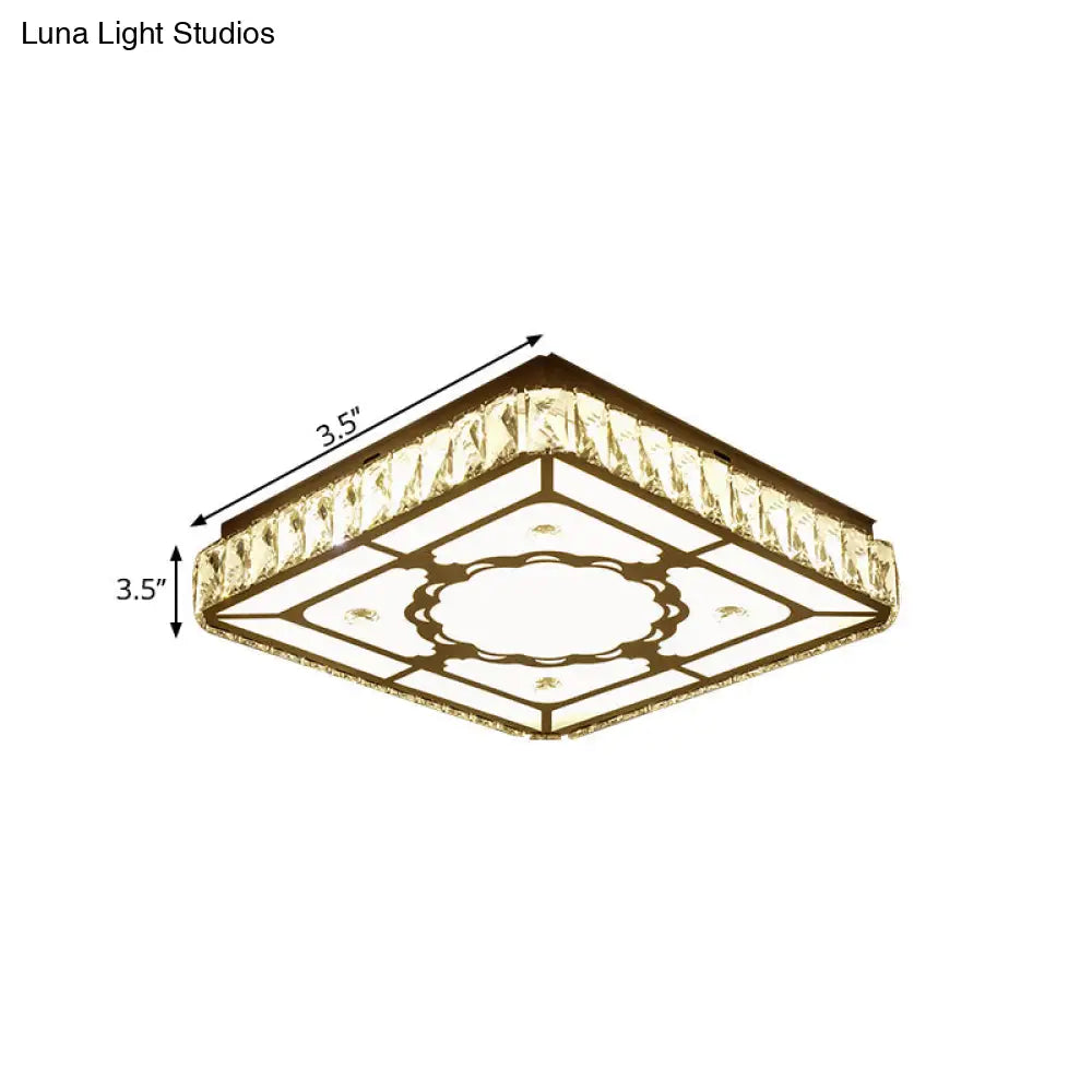 DecorBites™ DecorBites™ Modern Chrome Flush Mount Ceiling Light with Crystal LED & Artistic Heart Design