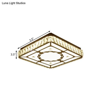 DecorBites™ DecorBites™ Modern Chrome Flush Mount Ceiling Light with Crystal LED & Artistic Heart Design