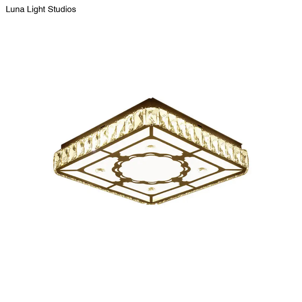 DecorBites™ DecorBites™ Modern Chrome Flush Mount Ceiling Light with Crystal LED & Artistic Heart Design