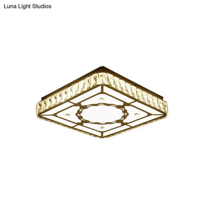 DecorBites™ DecorBites™ Modern Chrome Flush Mount Ceiling Light with Crystal LED & Artistic Heart Design