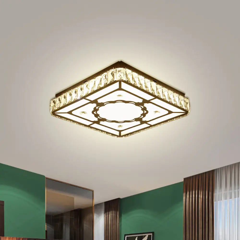 DecorBites™ DecorBites™ Modern Chrome Flush Mount Ceiling Light with Crystal LED & Artistic Heart Design