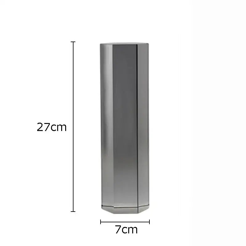 A sleek 27cm octagonal metallic vase with reflective silver finish for modern decorbites geometric crystal artwork