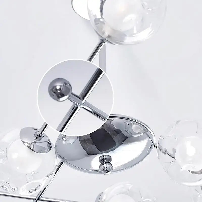 Modern chrome glass ball led chandelier with clear glass globe shades for dining room pendant light decorbites glass ball