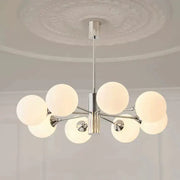 Modern chrome glass ball led chandelier with multiple frosted glass globe shades for living room lighting decorbites glass ball