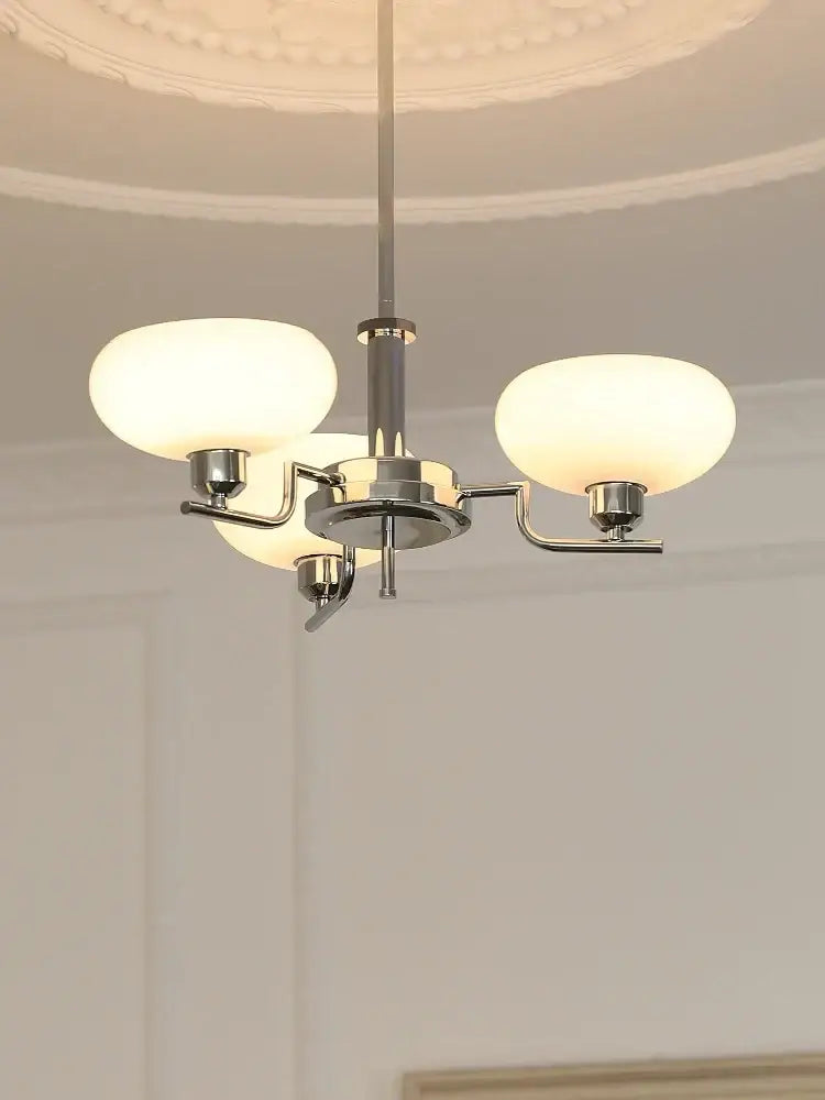 Modern chrome glass ball pendant chandelier with three frosted glass shades ideal for bedroom decorbites glass ball