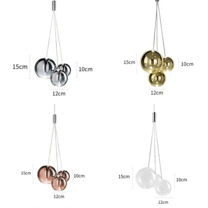 Modern chrome glass ball pendant light in chrome gold rose gold and clear glass finishes for dining room decorbites glass ball pendant