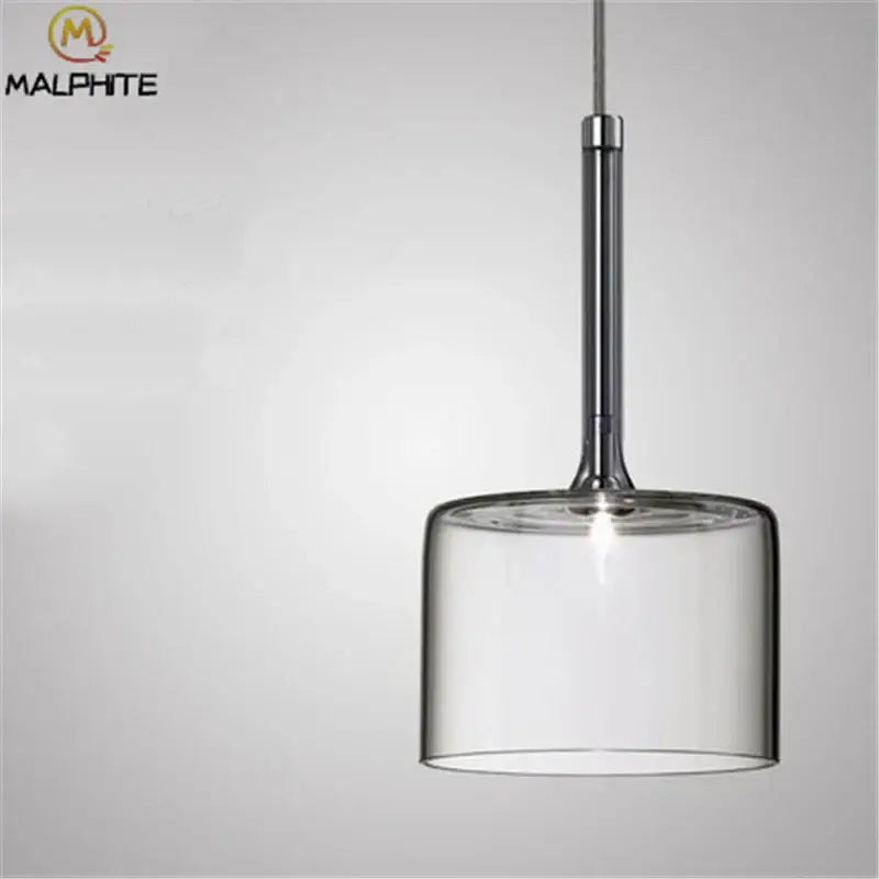 Modern chrome glass bottle pendant light with clear cylindrical glass and sleek rod for dining room decorbites glass bottle pendant