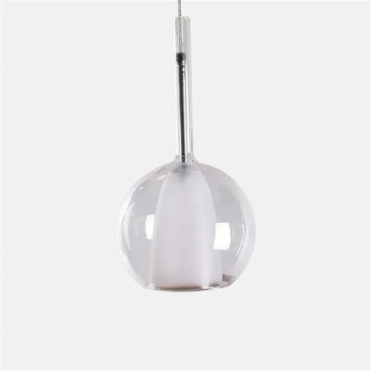Modern chrome glass bubble pendant light with clear globe and chrome rod ideal for dining room decorbites pendant lights