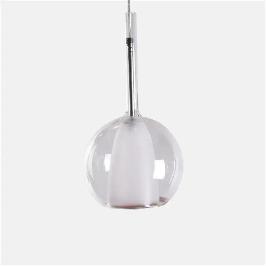 Modern chrome glass bubble pendant light with clear globe and chrome rod ideal for dining room decorbites pendant lights