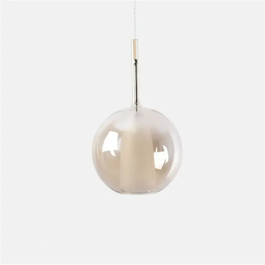 A sleek modern chrome glass bubble pendant light with a smoked glass globe for dining room decorbites pendant lights