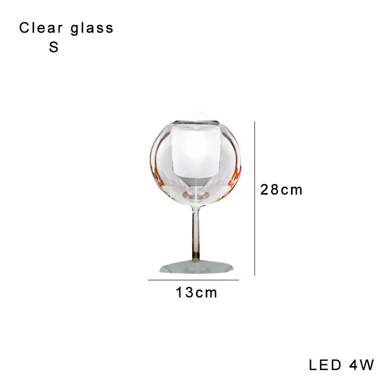 Modern chrome glass gold table lamp with clear glass wineglass design and led 4w bulb for luxury living room decorbites glass gold