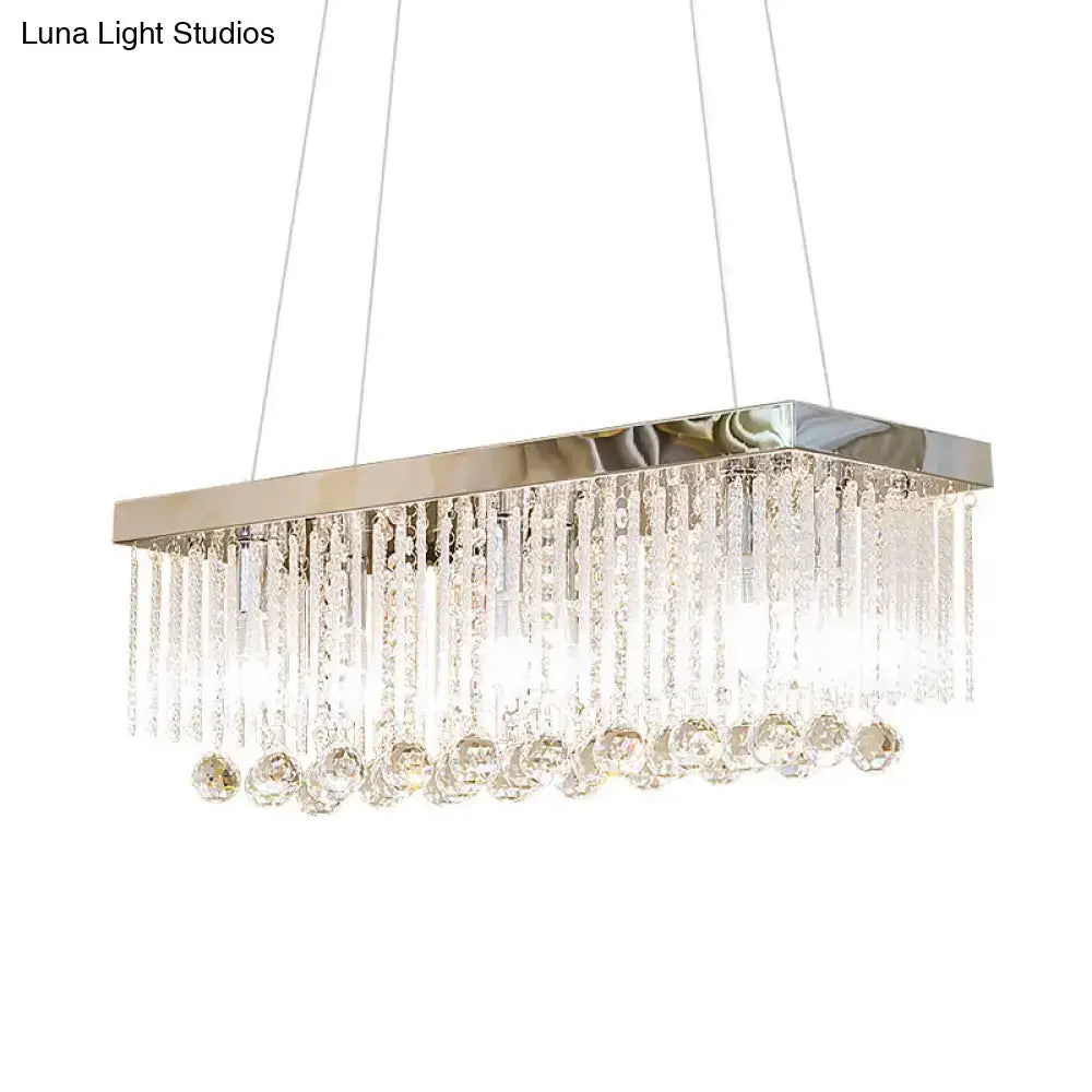 Decorbites simple chrome pendant lighting with clear crystal prisms and beads for kitchen island lighting 220v-240v 110v-120v
