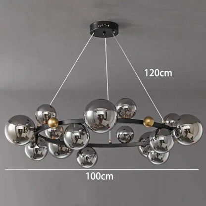 Modern chrome and gold decorbites crystal chandelier with black metal frame for living room lighting
