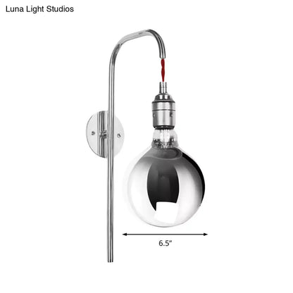 DecorBites™ DecorBites™ Modern Chrome/Gold Sconce Light with Clear Glass Globe Fixture for Living Room