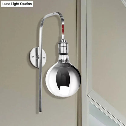 DecorBites™ DecorBites™ Modern Chrome/Gold Sconce Light with Clear Glass Globe Fixture for Living Room