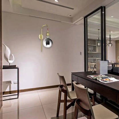 DecorBites™ DecorBites™ Modern Chrome/Gold Sconce Light with Clear Glass Globe Fixture for Living Room