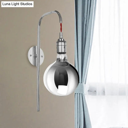 DecorBites™ DecorBites™ Modern Chrome/Gold Sconce Light with Clear Glass Globe Fixture for Living Room