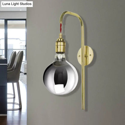 DecorBites™ DecorBites™ Modern Chrome/Gold Sconce Light with Clear Glass Globe Fixture for Living Room