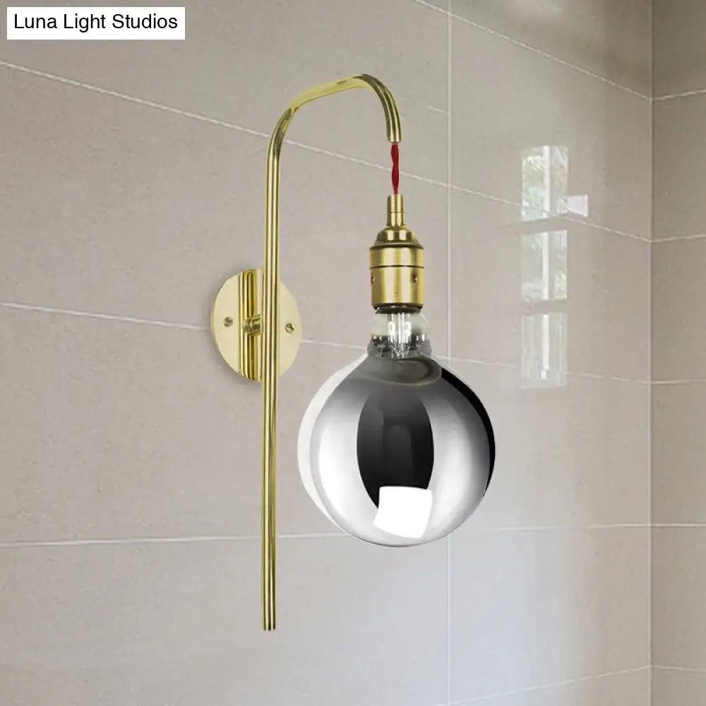 DecorBites™ DecorBites™ Modern Chrome/Gold Sconce Light with Clear Glass Globe Fixture for Living Room