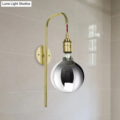 DecorBites™ DecorBites™ Modern Chrome/Gold Sconce Light with Clear Glass Globe Fixture for Living Room