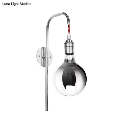 DecorBites™ DecorBites™ Modern Chrome/Gold Sconce Light with Clear Glass Globe Fixture for Living Room