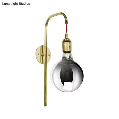 DecorBites™ DecorBites™ Modern Chrome/Gold Sconce Light with Clear Glass Globe Fixture for Living Room