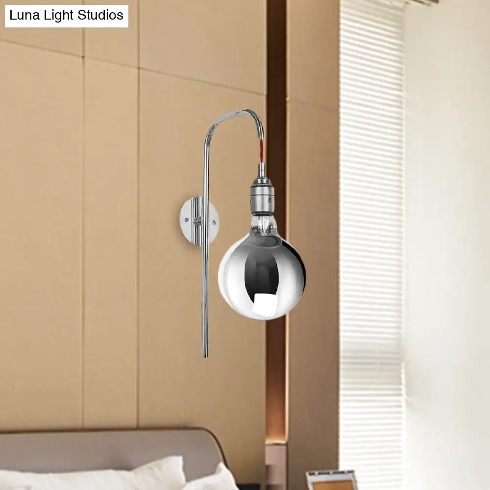 DecorBites™ DecorBites™ Modern Chrome/Gold Sconce Light with Clear Glass Globe Fixture for Living Room