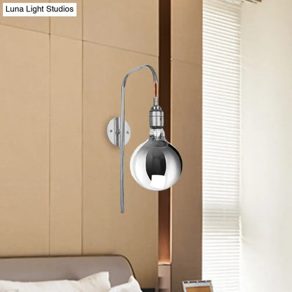 DecorBites™ DecorBites™ Modern Chrome/Gold Sconce Light with Clear Glass Globe Fixture for Living Room