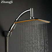 Modern chrome and gold decorbites 20cm square rainfall shower head with multiple jets for a luxurious shower experience