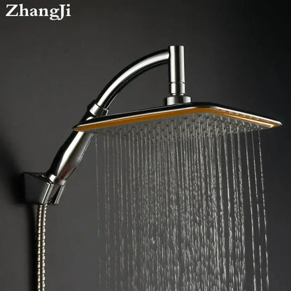 Modern chrome and gold decorbites 20cm square rainfall shower head with multiple jets for a luxurious shower experience