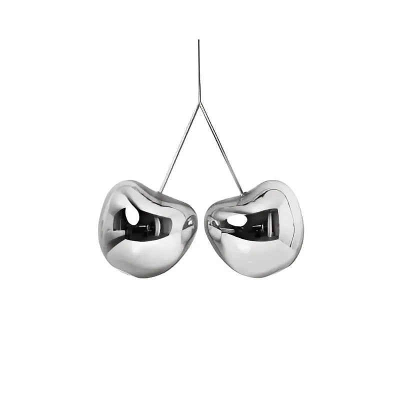 Modern chrome heart creative light chandelier dining room pendant featuring a shiny silver metallic cherry creative light decorbites pendant