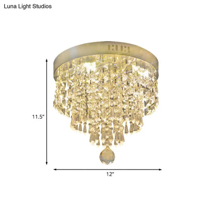 DecorBites™ DecorBites™ Modern Chrome LED Crystal Flush Mount Fixture with Cascading Corridor Lighting