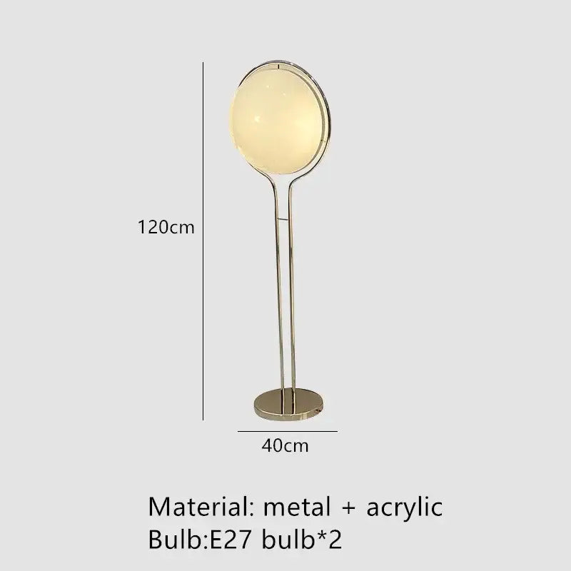Modern chrome garrault led floor lamp with white acrylic oval bulb emitting warm glow for living room decorbites garrault led