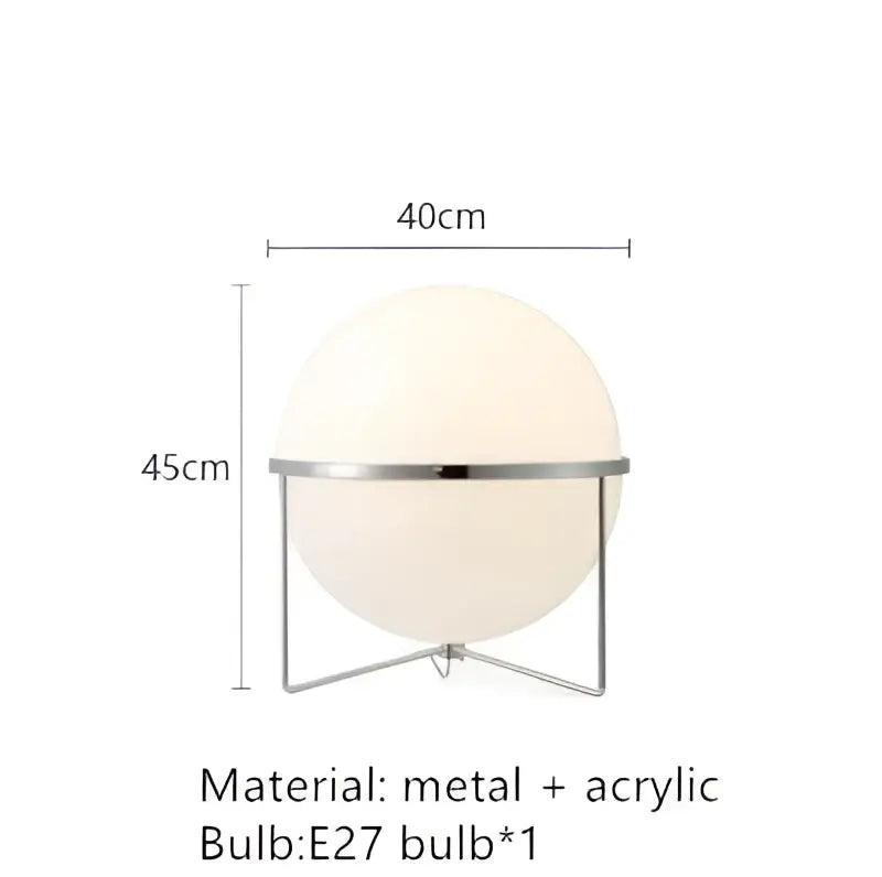 A sleek spherical white acrylic floor lamp with metallic garrault led chrome frame for modern living room decorbites garrault led