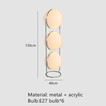 Modern chrome garrault led floor lamp with sleek metal frame and warm white globe shades for living room decorbites garrault led