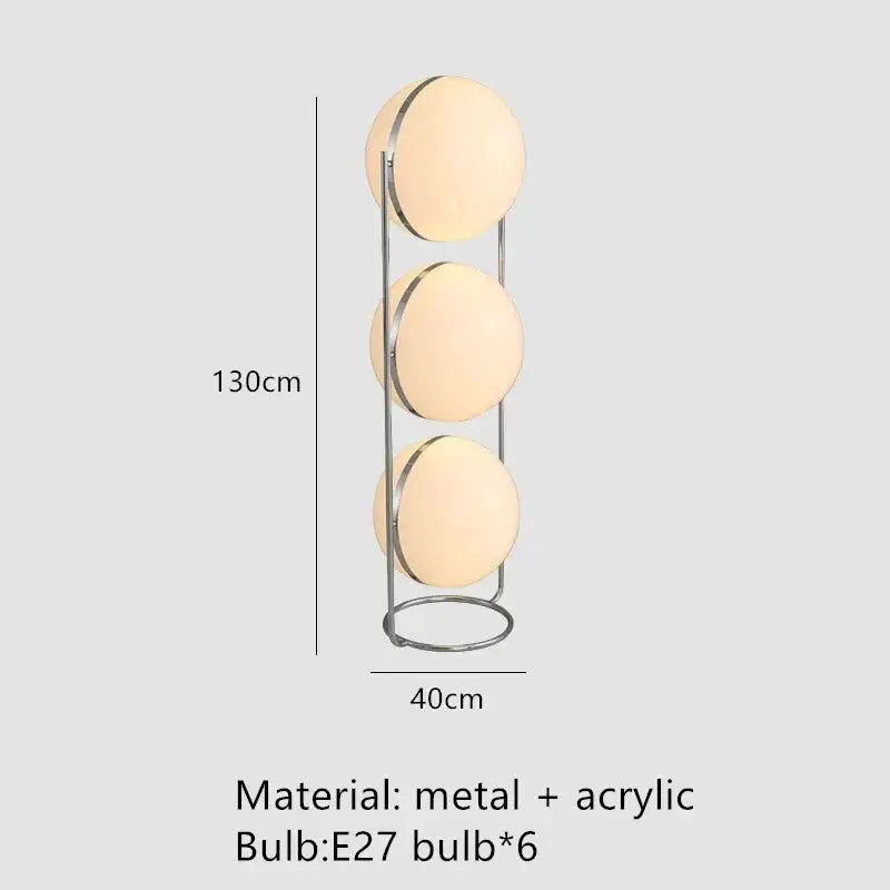 Modern chrome garrault led floor lamp with sleek metal frame and warm white globe shades for living room decorbites garrault led