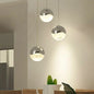 Modern Chrome LED Pendant Light for Restaurants with Clear Glass Globes