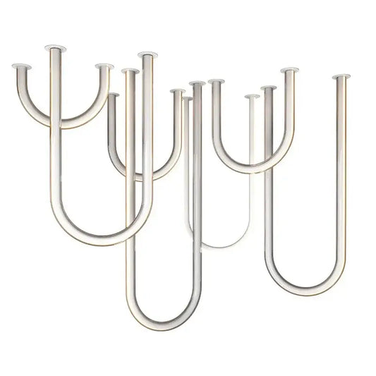Modern chrome finished u shaped led pendant lamp with minimalist metal design for dining room chandelier pendant