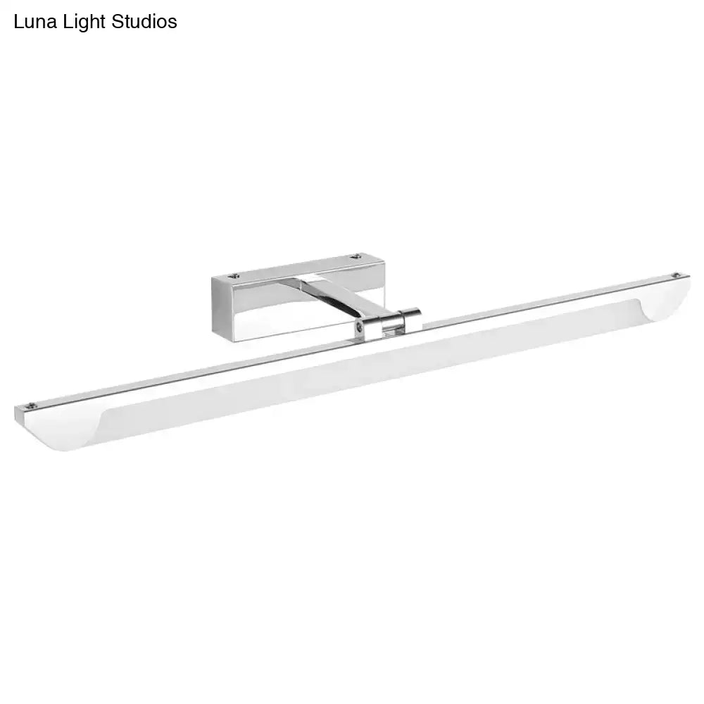 Modern chrome led vanity light with frosted glass diffuser wall-mounted bathroom fixture 110-120v maximum bulb wattage